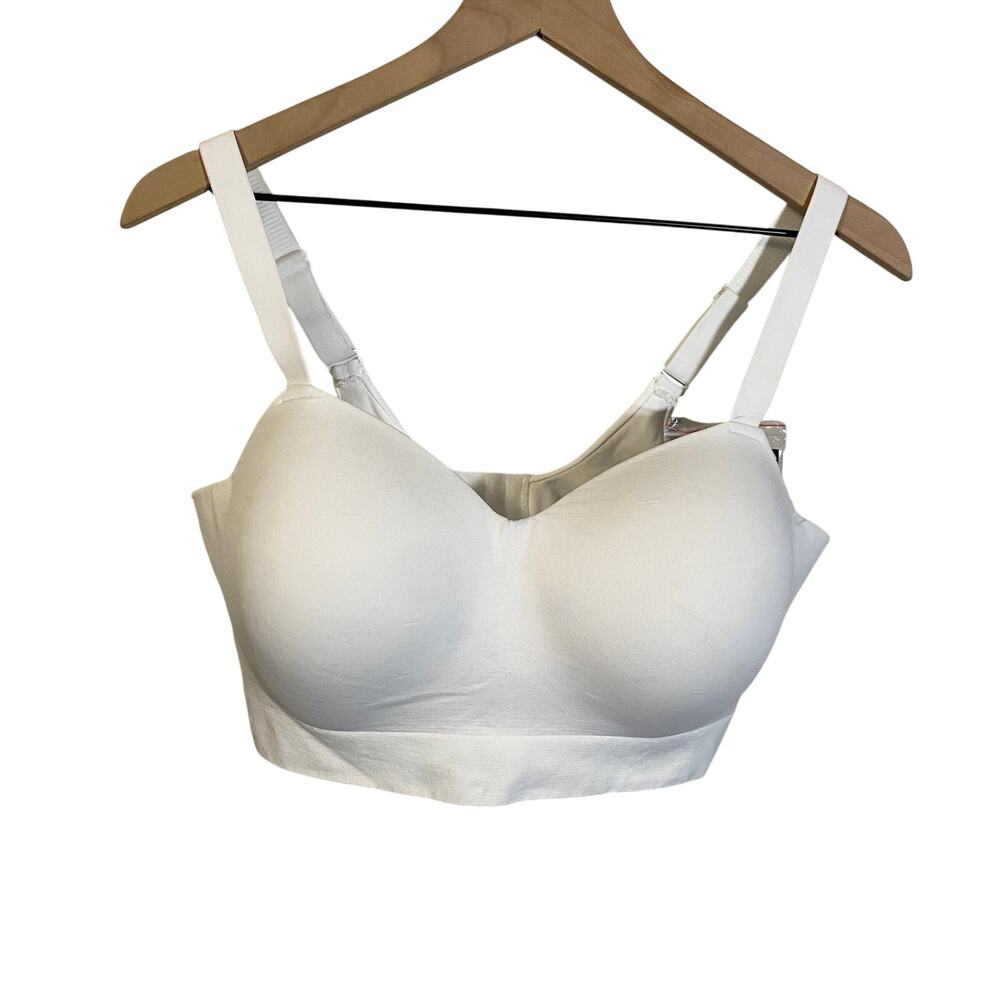 Truekind NWT Supportive Comfort Wireless Shaping Bra White Sz XL 36-40 D-F/G